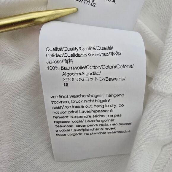 BOSS Hugo Boss Tee 1 T-shirt White Artwork Logo Graphic Size L Crewneck - Picture 14 of 15
